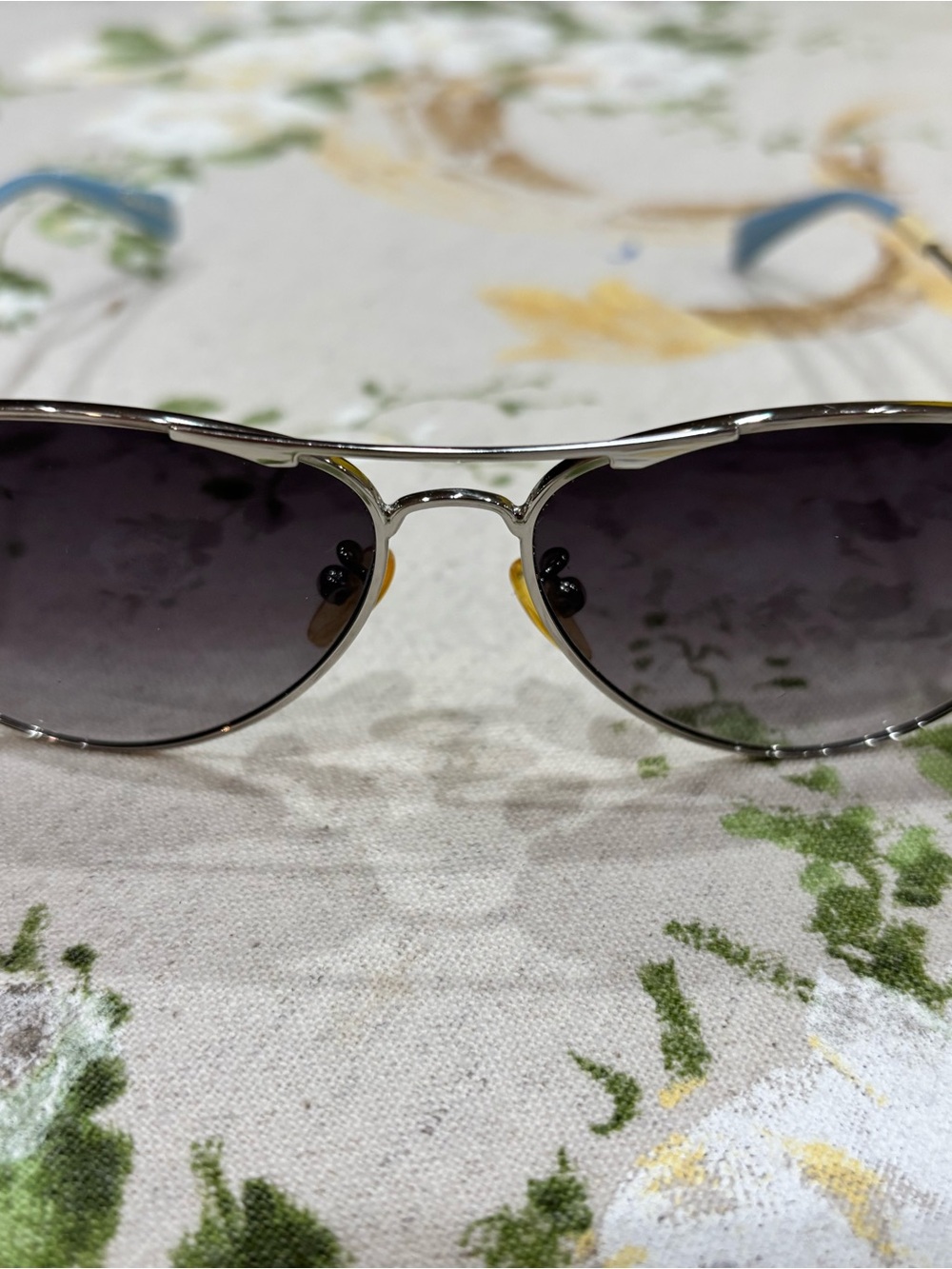 Toms Silver Frame Sunglasses with Black Gradient Lenses